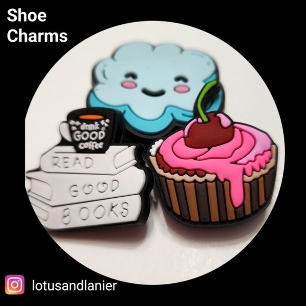 Shoe Charms"Read Good Books"  Set of 3